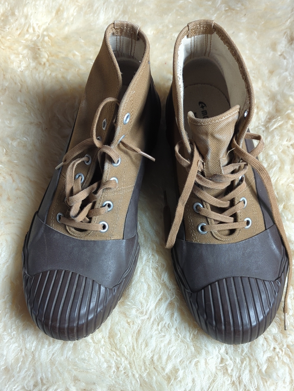 High-Top Canvas Sneakers in Brown